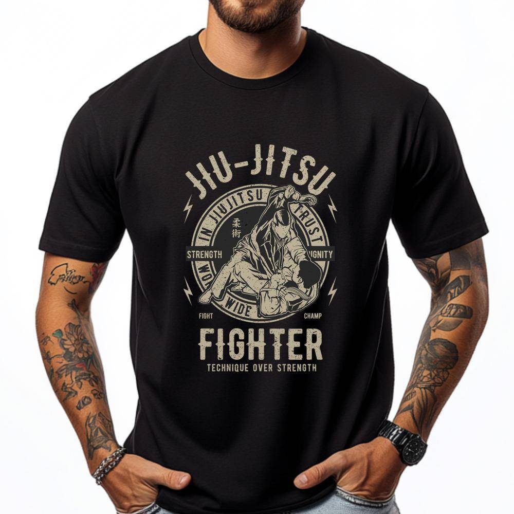 Jiu Jitsu Bjj T Brasiliansk Jiu Jitsu Grafiska T-shirts 100% Bomull Lyxkläder Herr Halloween Vardaglig cm black