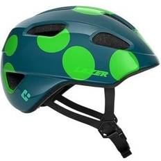 Cykelhjälm Barn Lazer Nutz KinetiCore Green Dots 50-56