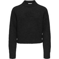 ONLY Kogrene Life LS Button Oneck CP KN Str 122/128 - Sort Strik hos Magasin
