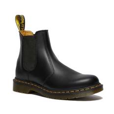 Dr Martens - 2976 Yellow Stitch Smooth Leather Chelsea Boots - Black Smooth, Dr Martens