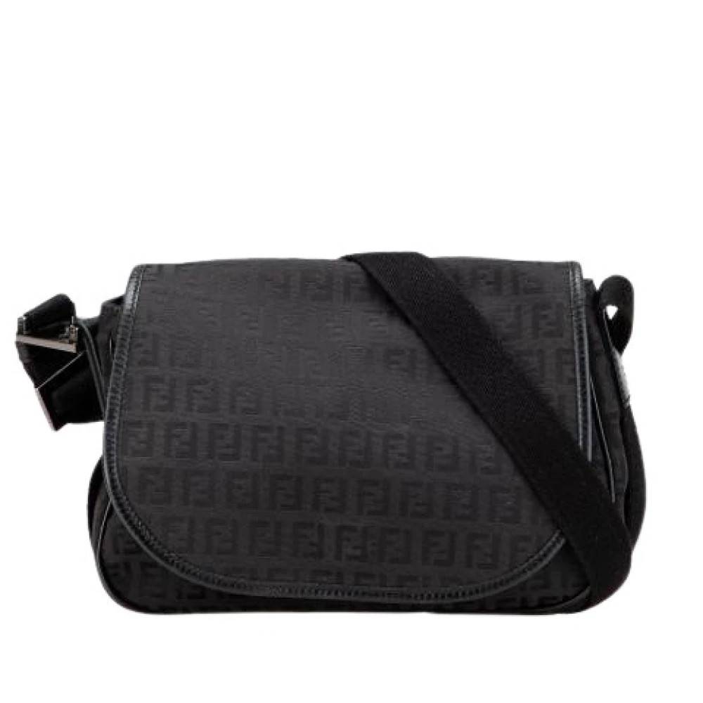 Fendi Vintage Pre-owned Canvas Crossbody Bag - Vintage - Dame - Sort - ONE SIZE - Læder