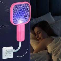 USB myggfälla med UV-ljus, insektsracket Bärbar myggdödarlampa för hem, utomhus, bil, camping, resor, hotell - skadedjursbekämpare - Vitt (2 st,1 st)