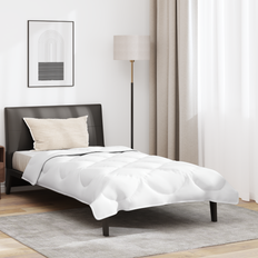 vidaXL Duntäcke med kudde med kudde 2 pcs Vit 140 x 220 cm Mikrofiber