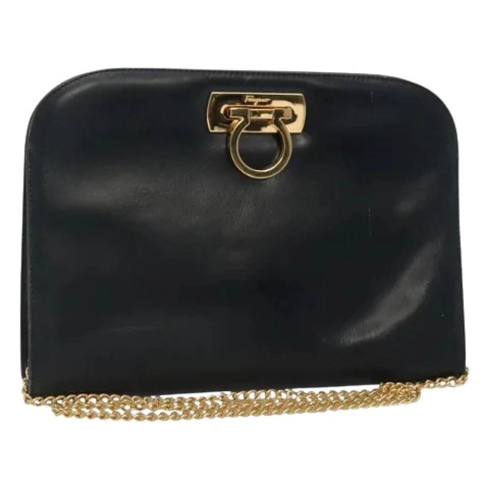 Salvatore Ferragamo Pre-owned Pre-owned Skuldertaske - Vintage - Dame - Sort - ONE SIZE - Uld