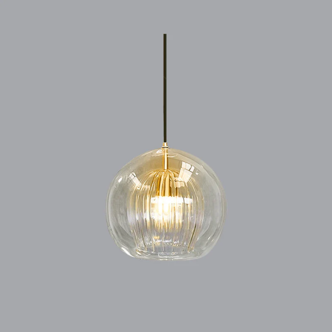 AuroraSphere - Elegant Bollarformad LED Taklampa - Genomskinlig / 15 cm