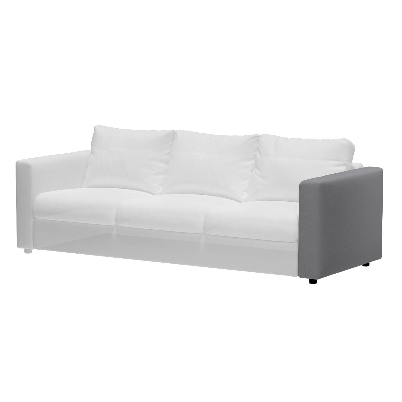 Vimle klädsel smal armstöd, Slade Grey (grå), 15 x 93 x 61 cm, Panama Cotton