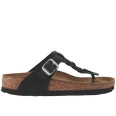 Birkenstock gizeh sort slippers i olieret skind str. 40