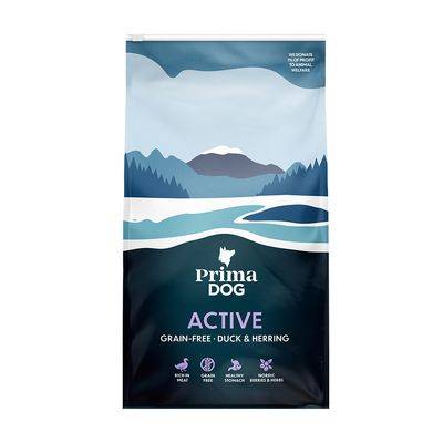 PrimaDog Adult Active Grain Free med anka & sill