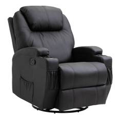 Massagestol - Afslapningsstol Sort Læder 84 x 92 x 109 cm