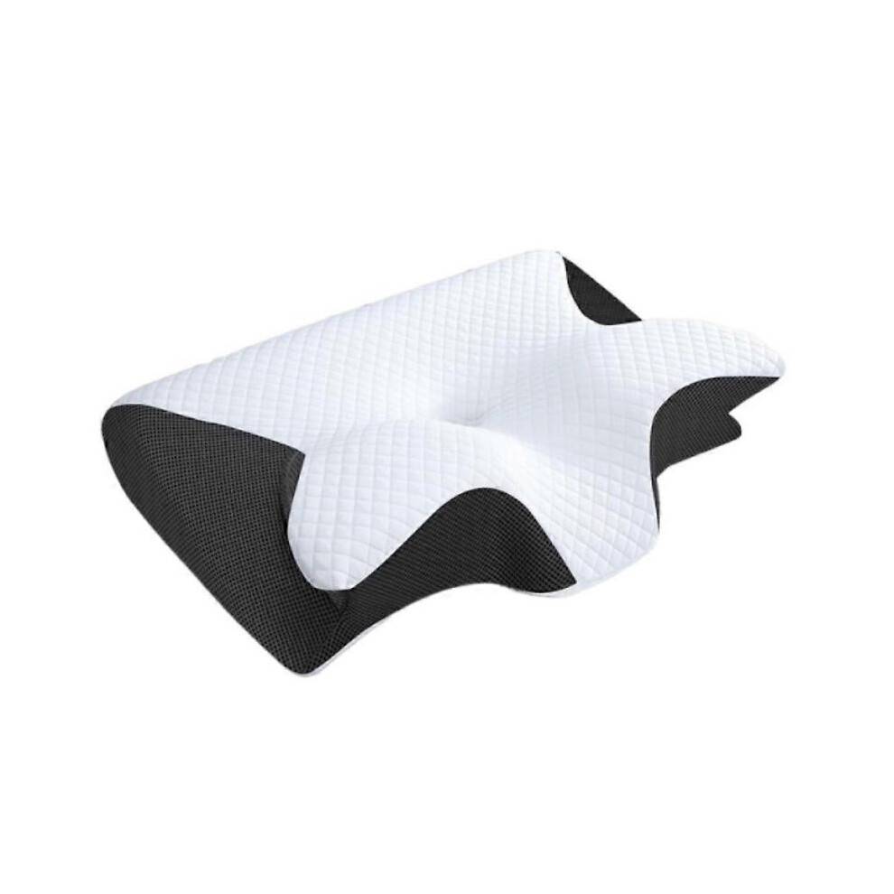 (Black) Memory Foam Cervical Pillow, 2 in 1 Ergonomic Contour Orthopedic Pillow for Neck Pain, Contoured Support Pillows,