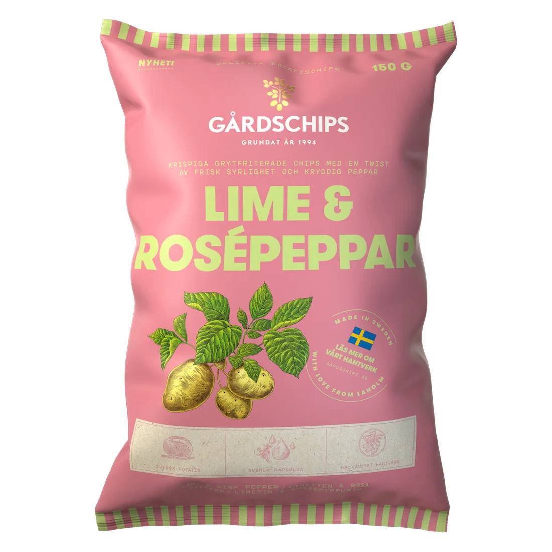 Gårdschips Chips Lime Rosepeppar 150g