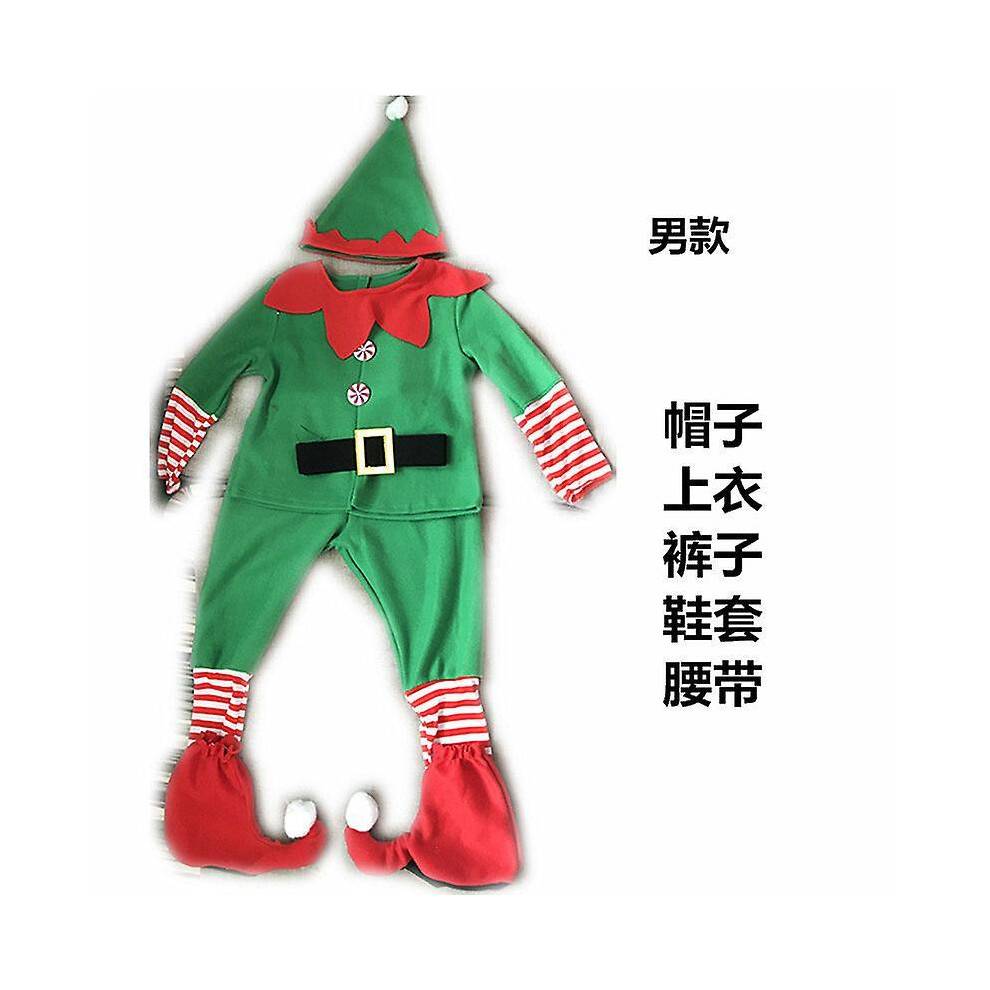 (160cm, Men's) Halloween Children's Elf Costume Performance Christmas Cosplay Parent-child Fancy Dress Ball Performance Costume