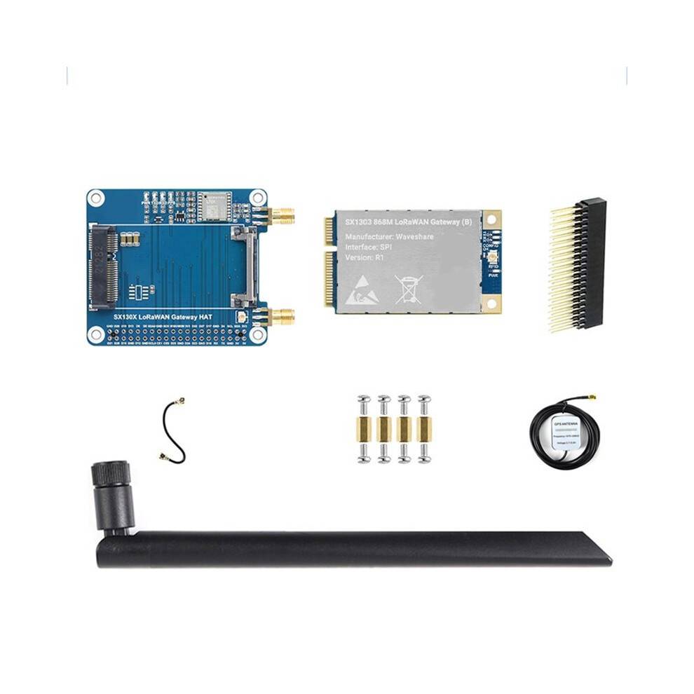 I2C SPI LoRaWAN Gateway GPS IoT Project Expansion Board for RPI RasPi Raspberry Pi Zero 2 W 3 4 Model B 5 868MHZ