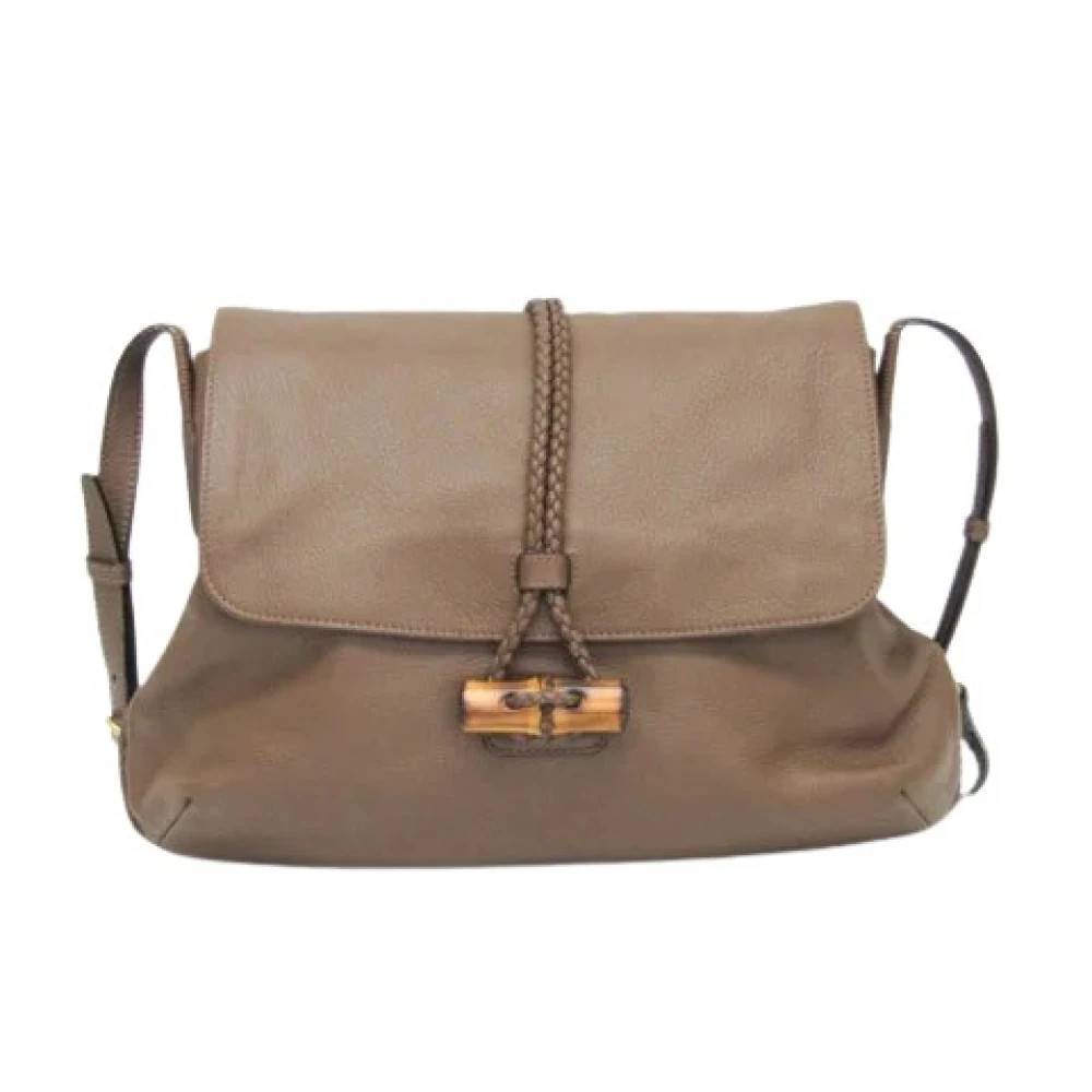 Gucci Vintage Pre-owned Bamboo skuldertaske - Vintage - Dame - Brun - ONE SIZE - Uld