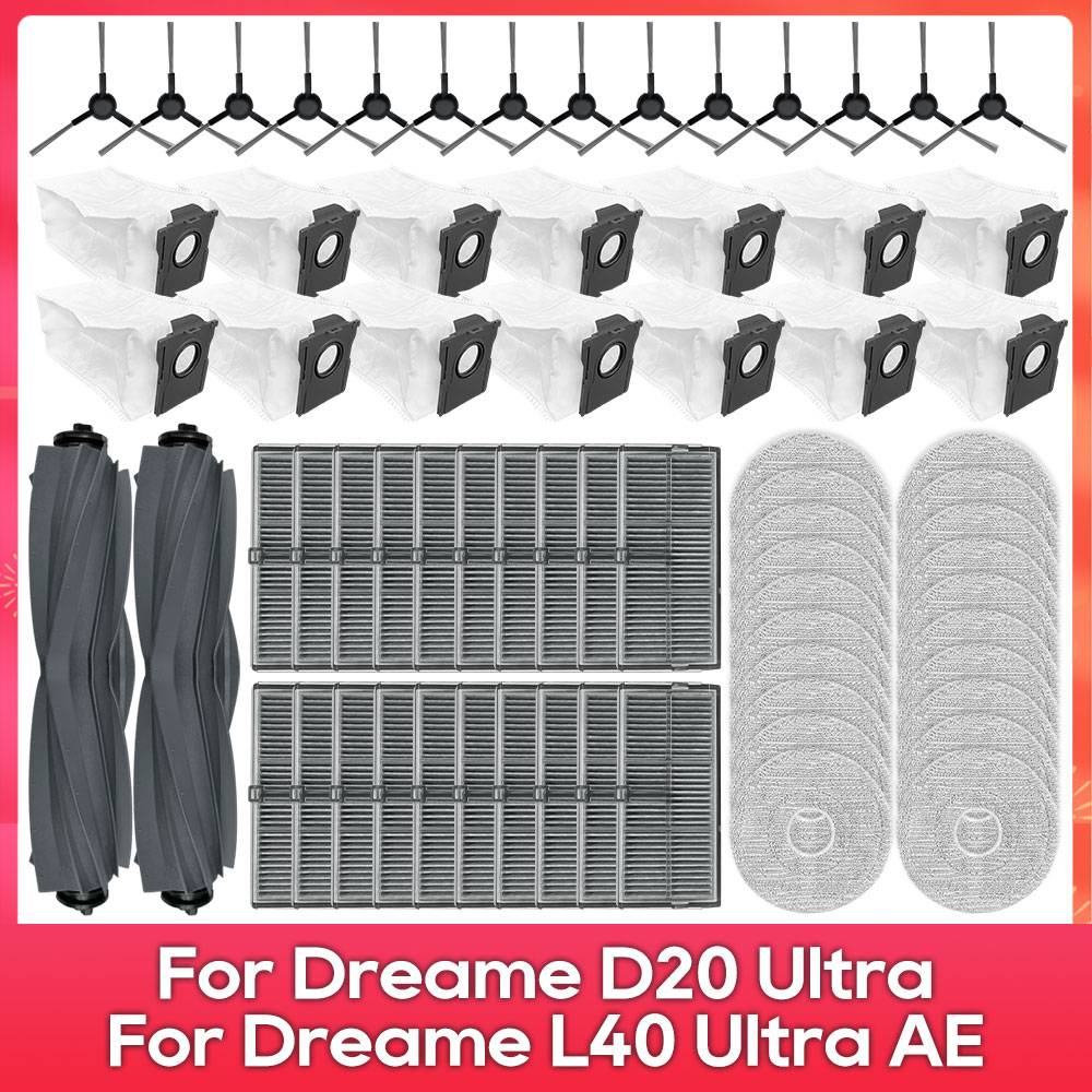 Fit For ( Dreame L40 Ultra AE / L40S Ultra CE / D20 Ultra ) Parts Main Side Brush Filter Mop Cloth Dust Bag Accessories