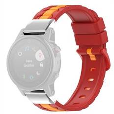 För Garmin Fenix 7X / 7X Solar / 6X / 6X Pro / 5X Sapphire / 5X Puls / Enduro Silicone Watch Band Quick Release Watch Arm Chain Stripes 26 mm klockband med metallkontakt