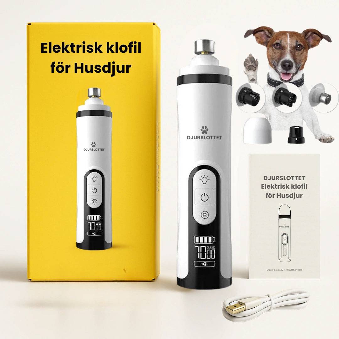 LED Elektrisk klofil & kloslip för Husdjur | Smärtfritt | Bäst i test Kloslip + 1 sliphuvud