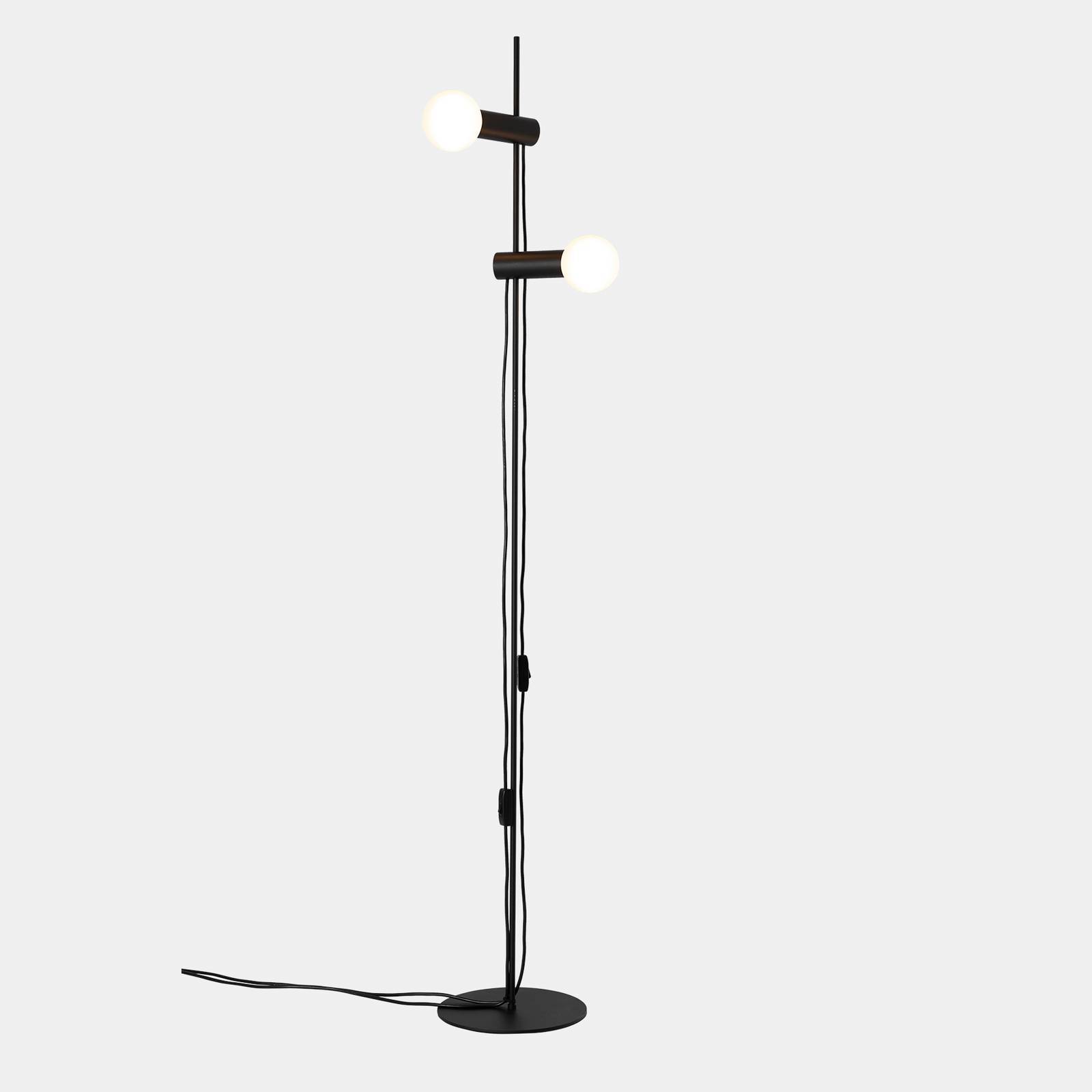LEDS-C4 Design golvlampa Nude Double, Svart, Vardagsrum / matsal, Aluminium / grå / zink, Design, Golvlampa