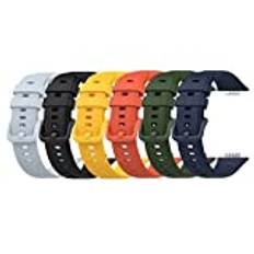 Chofit (6-pack) remmar kompatibla med Huawei Watch Fit 2 Active rem, mjukt silikon sportersättningsarmband för Huawei Watch Fit 2 Active Edition Only, Silikon