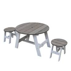 Axi Picknickbord Och Stolar Grå/vit, 3 Delar Picknickbord 935384 trädgårdsmöbler
