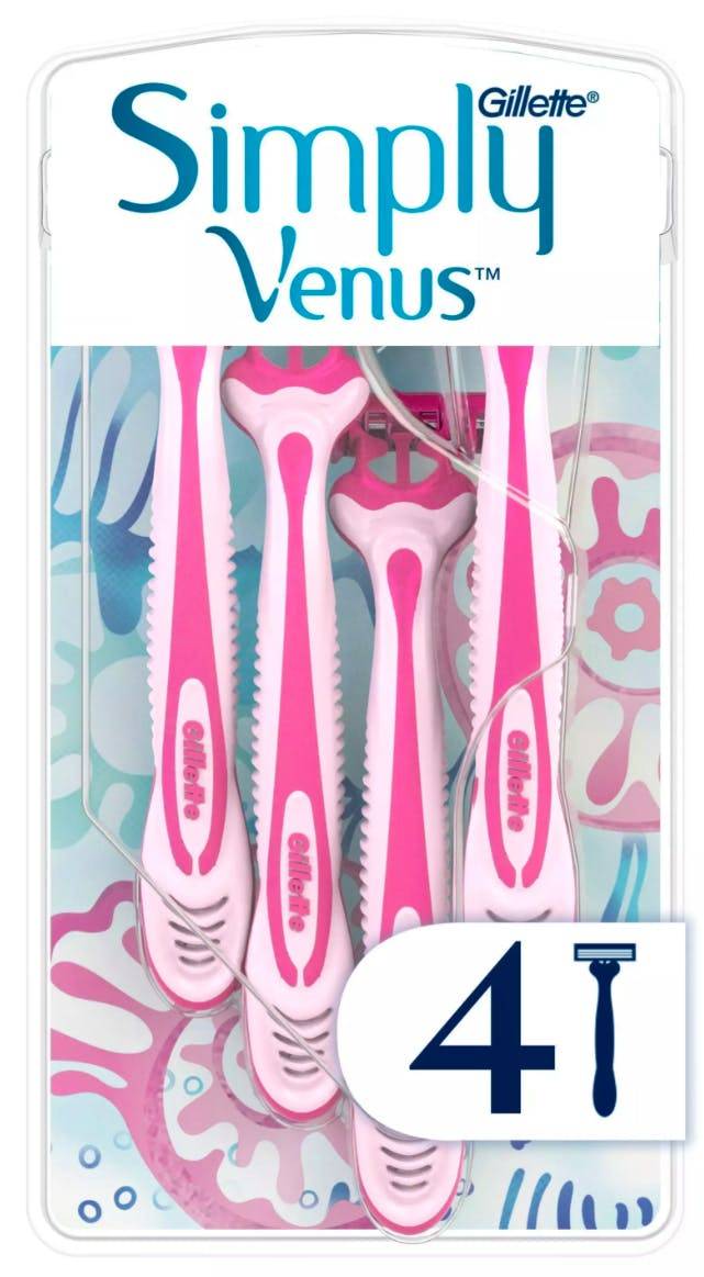 Gillette Simply Venus 3 Disposable Razors 4s 4 st