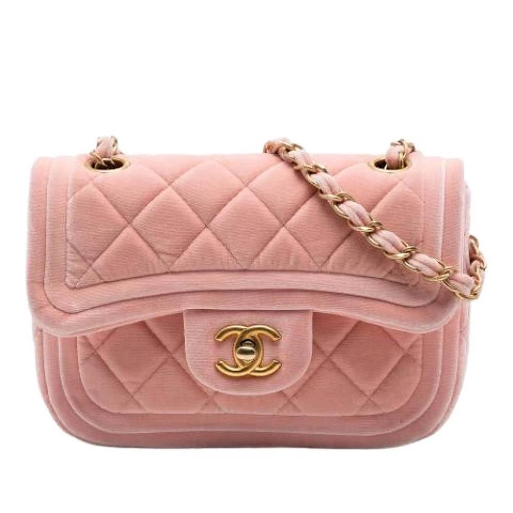Chanel Vintage Pre-owned Vintage Flap Skuldertaske - Vintage - Dame - Lyserød - ONE SIZE - Uld