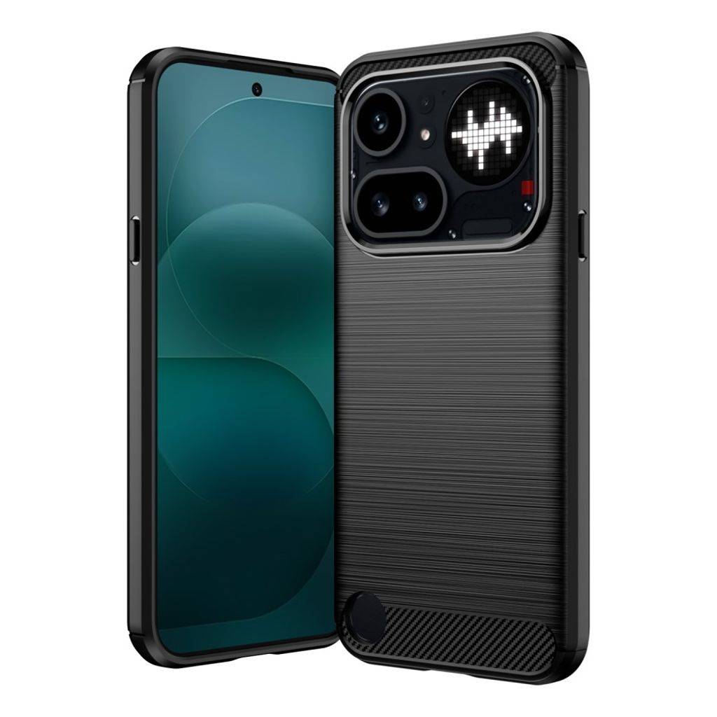 Nothing Phone (4a) Pro Cover Kulfiberstruktur - Sort