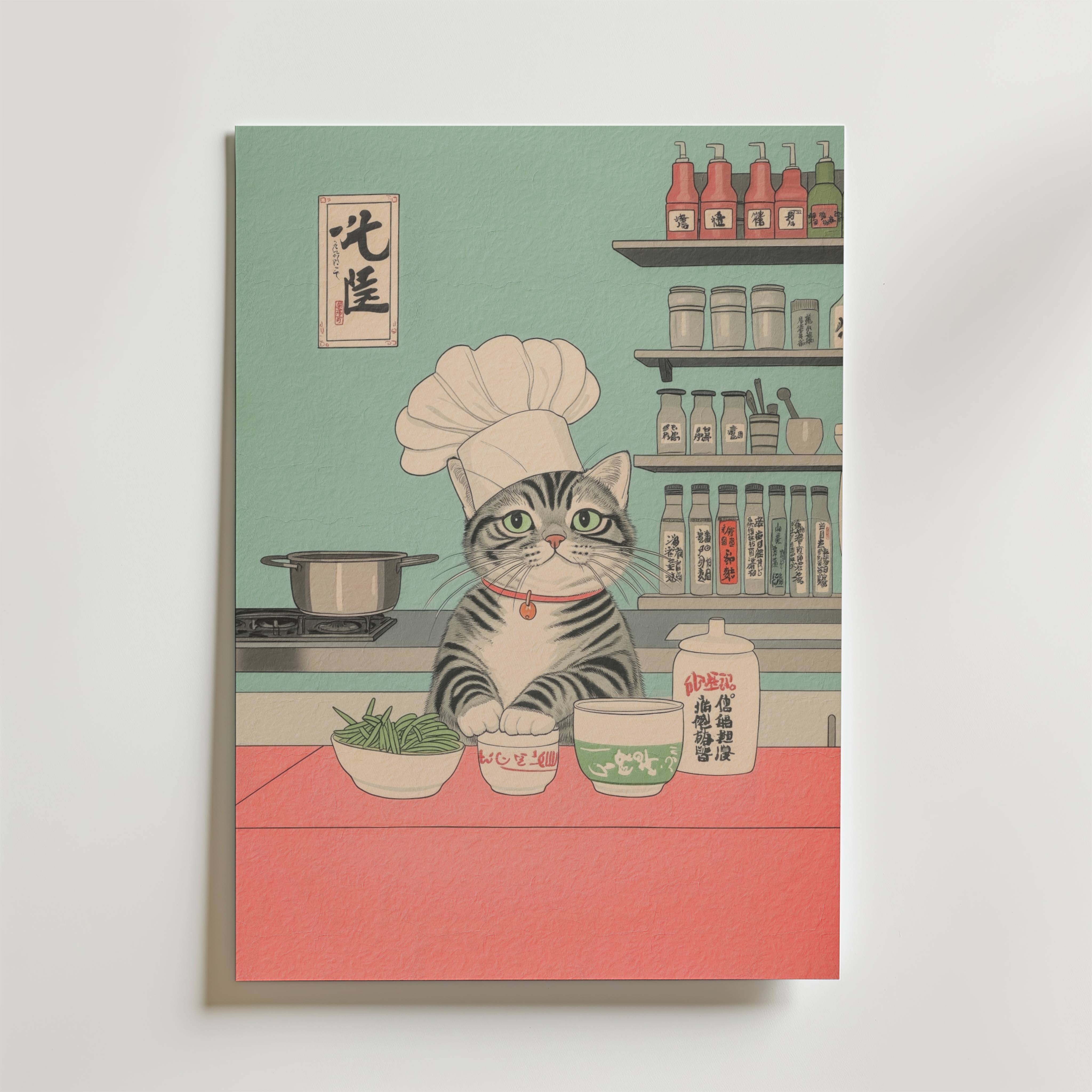 Chef Cats Kitchen Poster - Premium Canvas 100x140 cm