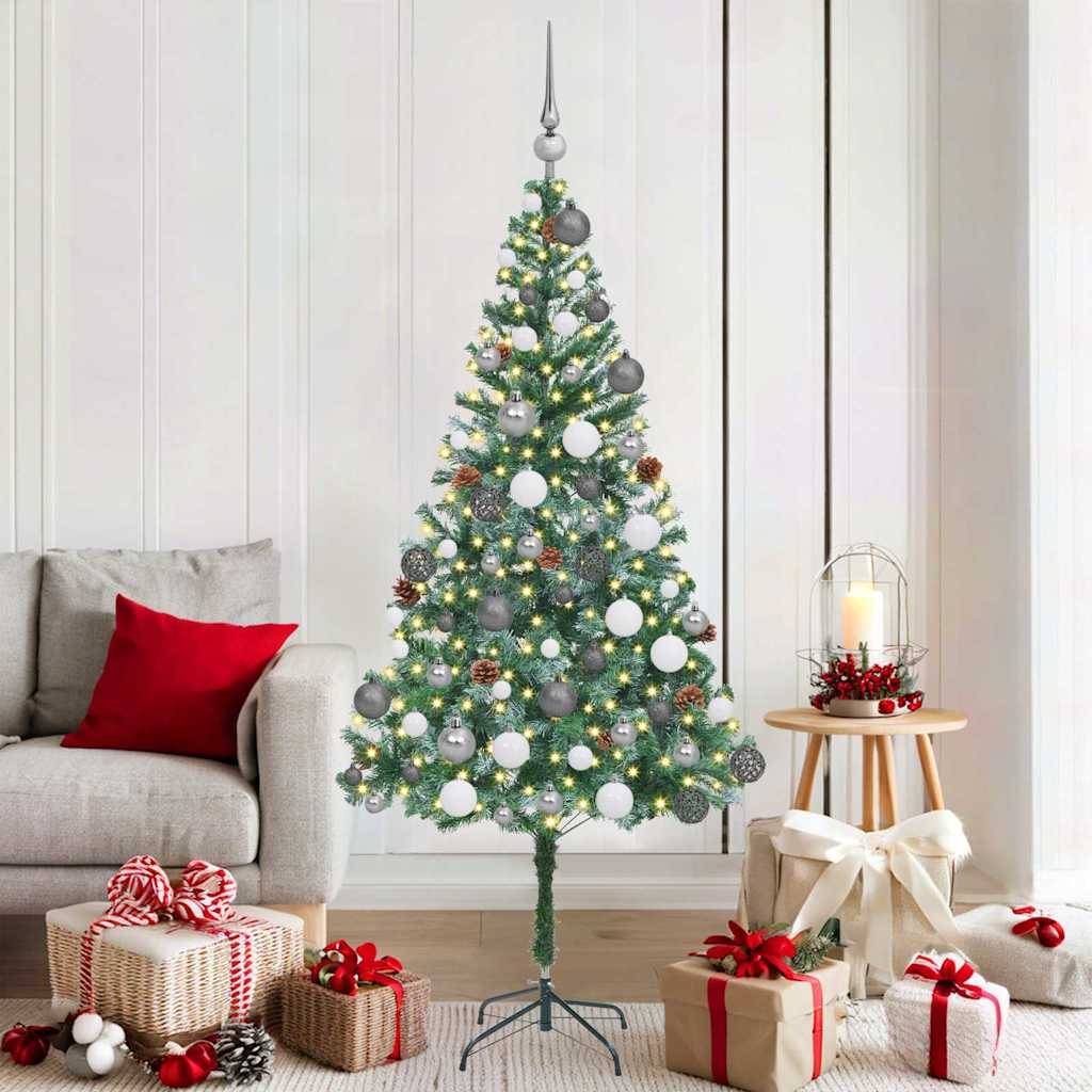 vidaXL Kunstigt juletræ med 300 LED'er Grøn 180 cm PVC og Stål