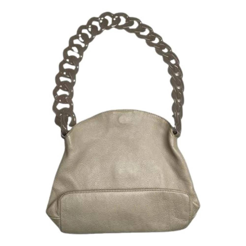Armani Pre-owned Pre-owned Leather Handbag - Vintage - Dame - Beige - ONE SIZE - Læder