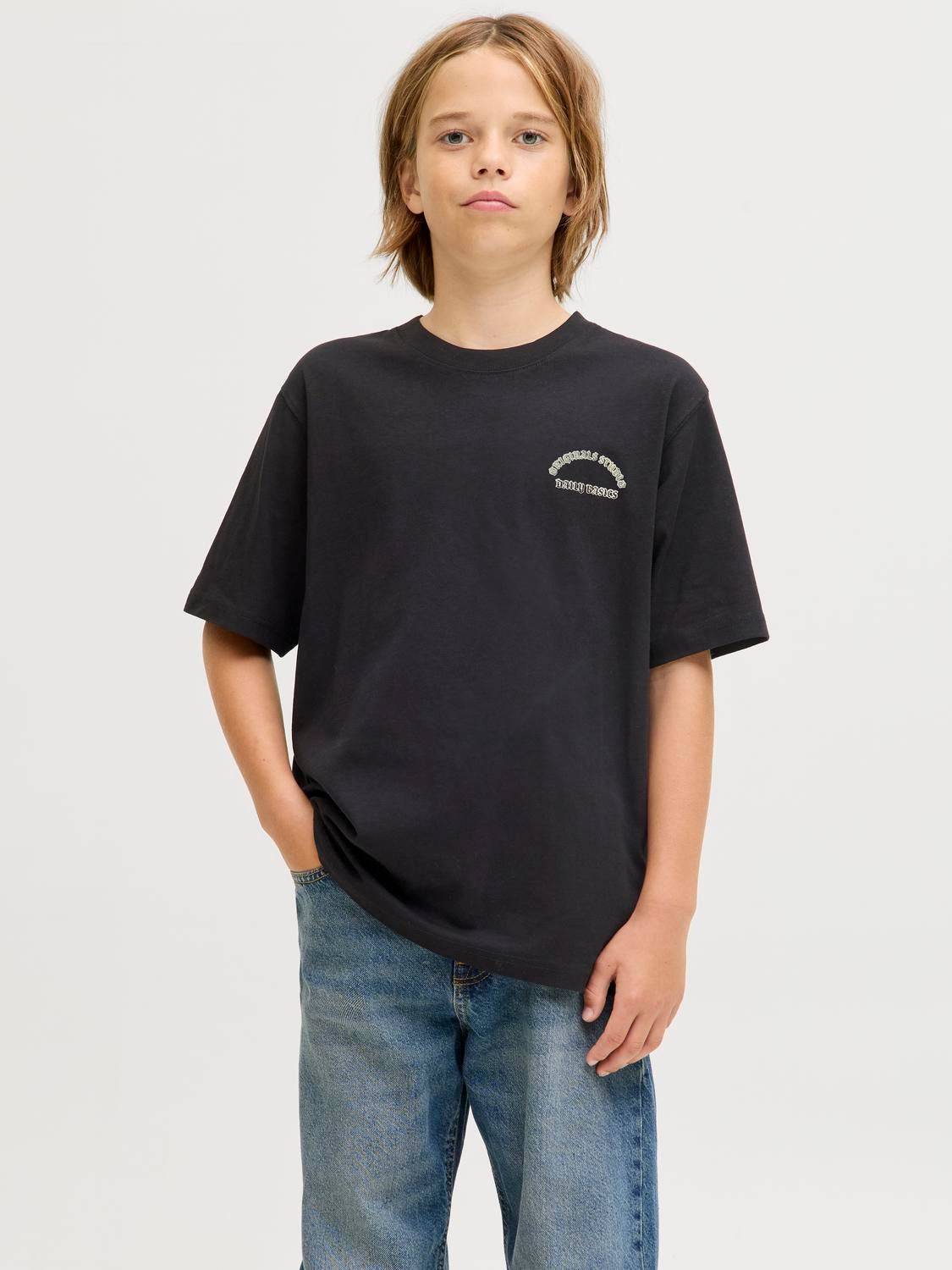 Baktryck T-shirt Boys - Svart - 140