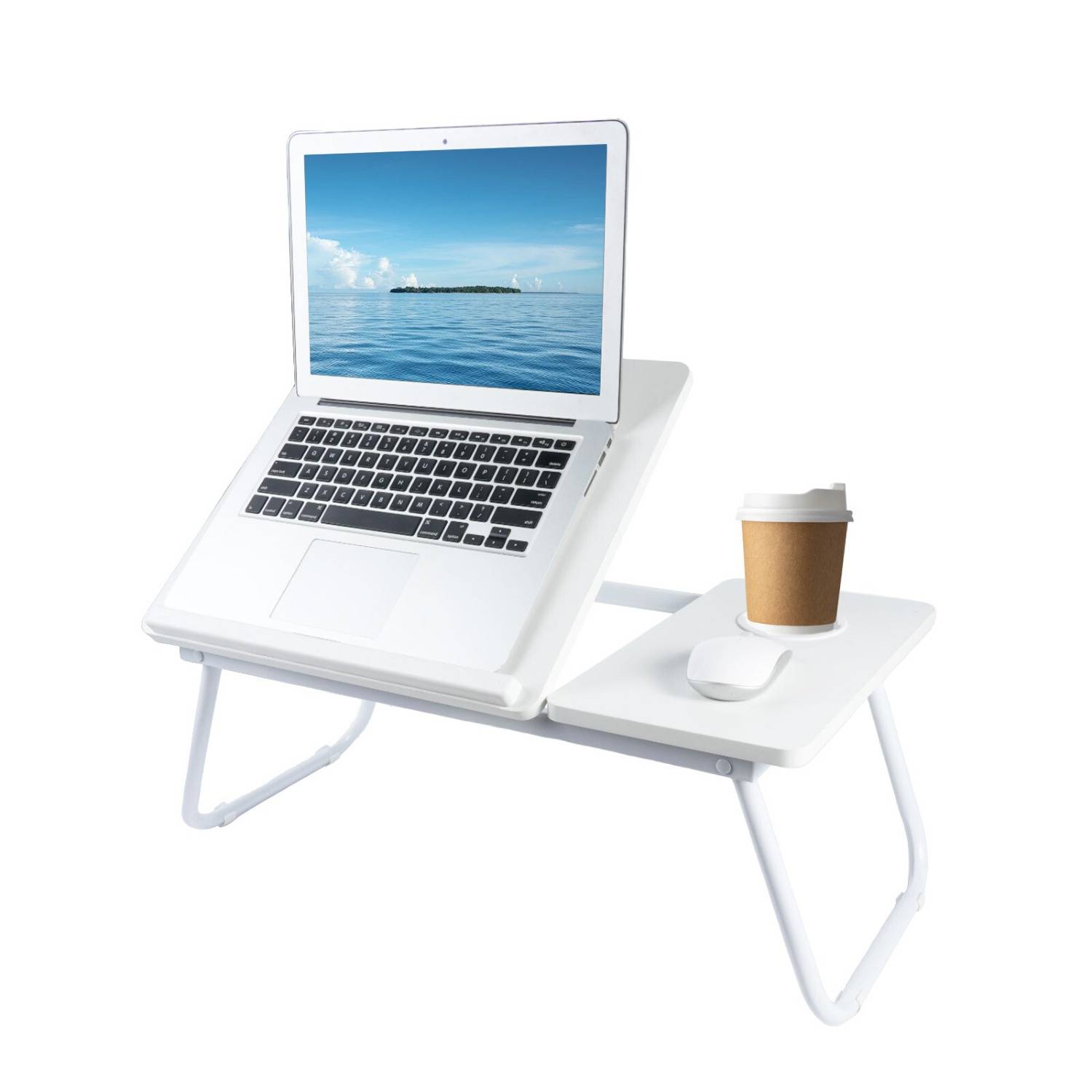 Foldable Laptop Desk, Laptop Table With Cup Holder, Height Adjustable Computer Bed Tray Table, Reading Holder Notebook Stand For Eating Reading Working