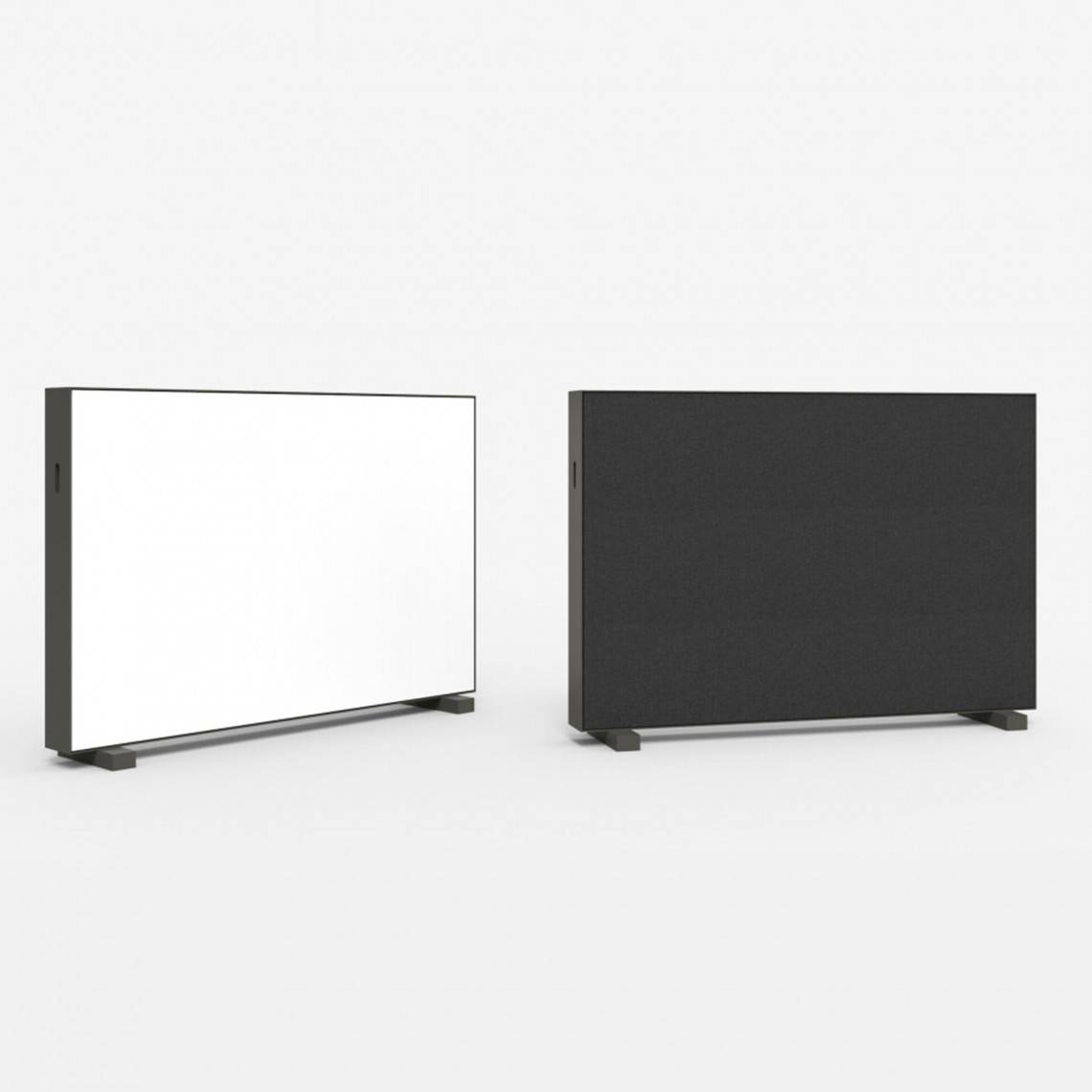 Skærmvæg Unit - Med glastavle, Farve Pure 130 / Xpress 60999, Ramme Umbragrå, Størrelse B180 x H125,5 cm.
