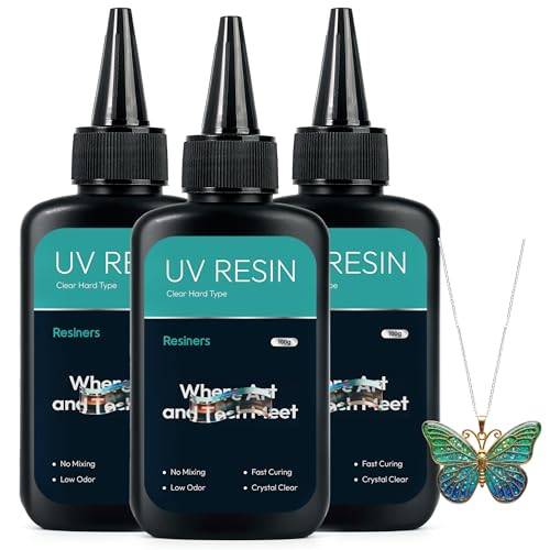 Resiners 300 g UV-harts, kristallklar låg viskositet för formar gör-det-själv konst