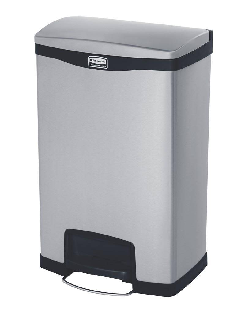 Rubbermaid Slim Jim Soptunna med pedal, rostfritt stål 50 l