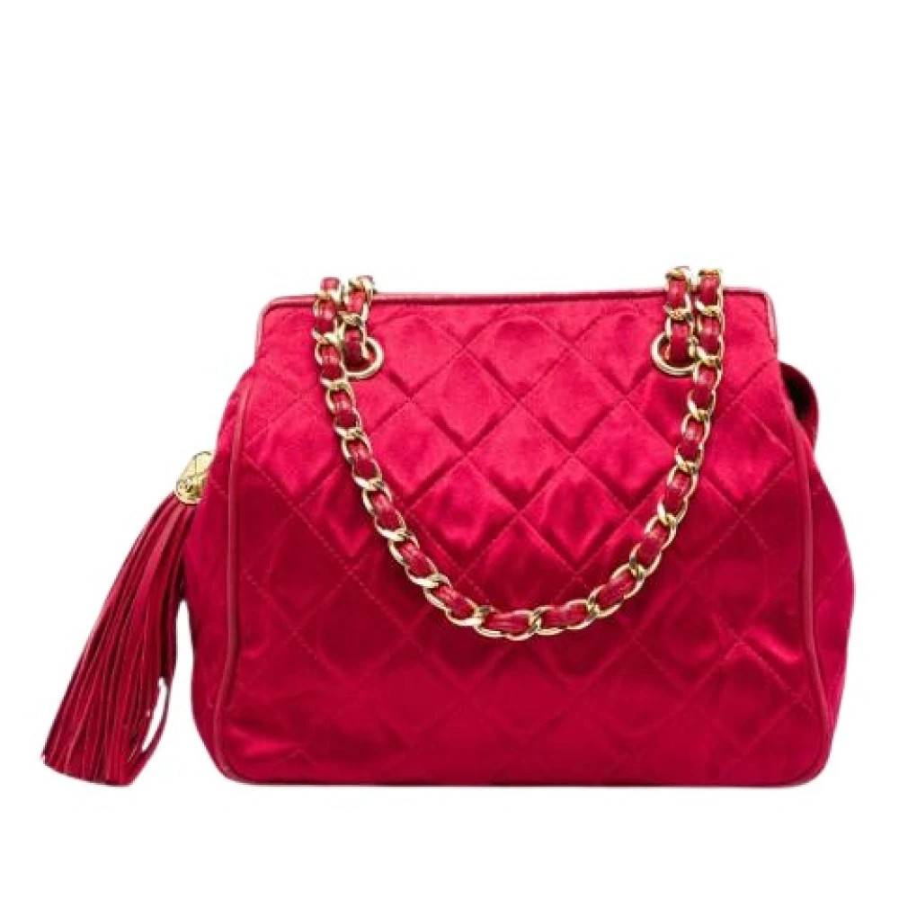 Chanel Vintage Pre-owned Satin chanel-tasker - Vintage - Dame - Rød - ONE SIZE - Satin