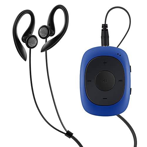 AGPTEK Mini Clip 64 GB MP3-spelare med strykhörlurar och silikonfodral, lätt sportmusikspelare med 5 knappar och 2 funktionsomkopplingsknappar, blå, MG02PLBLC
