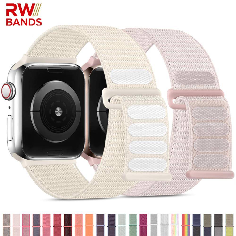 Nylonlooprem för Apple Watch Band Ultra-2 49mm 42mm 46mm 45mm 44mm 40mm Sportarmband Iwatch-band Serie11 10 9 8 7 6 5 4 3 black