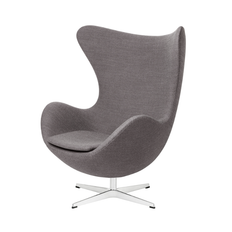 Arne Jacobsen Ægget - Læder - Christianshavn stof / Uden returdrej / Uden fodskammel