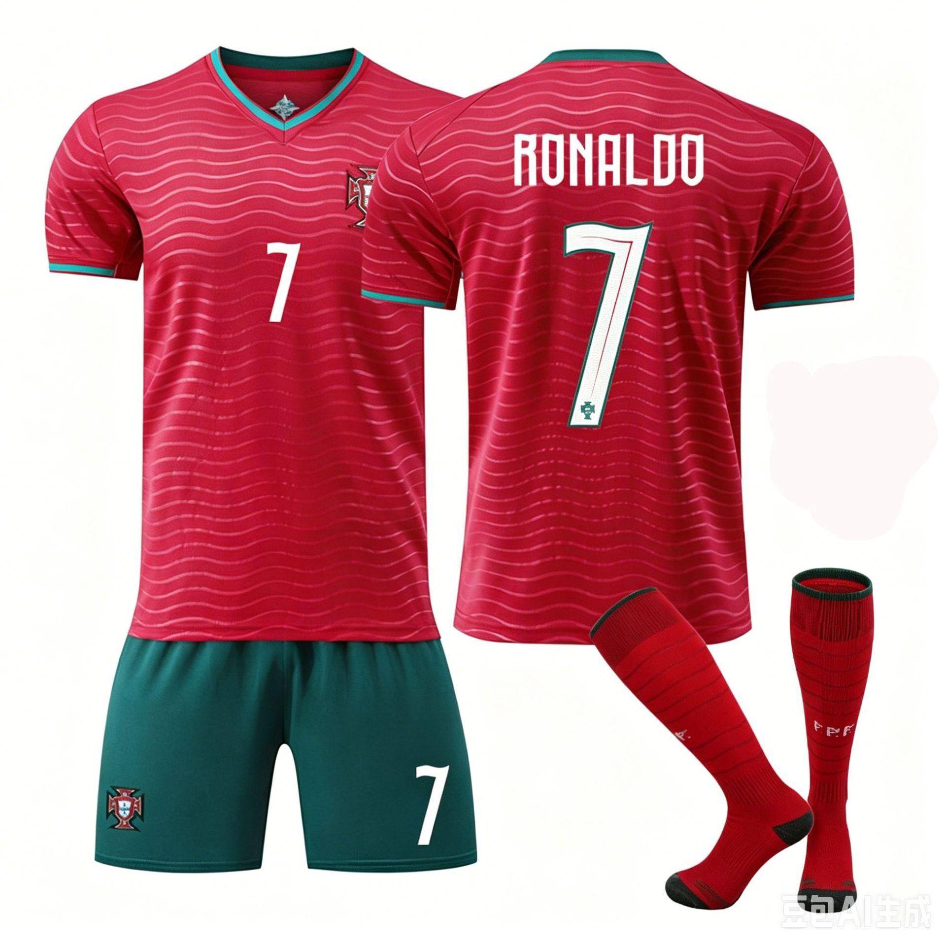 Ny säsong Portugal Tröja #7 Ronaldo röd