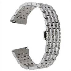 20mm Shiny Rhinestone Decor Stainless Steel Watch Band Replacement with Butterfly Buckle for Samsung Gear S2 Classic
