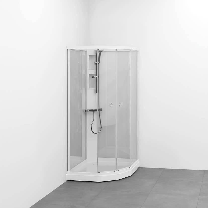 Flow kabin Semi Inklut Bland Låg 91x81 Vit Klar