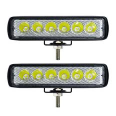 LED-ljusbalkar, 2 st 6 tums IP68 vattentäta LED arbetsljus 6000K 30W körljus för SUV ATV 2 Pieces svart
