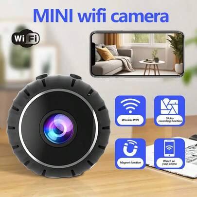 1 st 1080p mini-spionkamera, 2.4G trådlös WiFi dold kamera, Full HD dold kamera för hem-/kontorssäkerhet - Multifärgad (Svart 1 set,Svart 1 set + 16G minneskort,Svart 1 set + 32G minneskort)