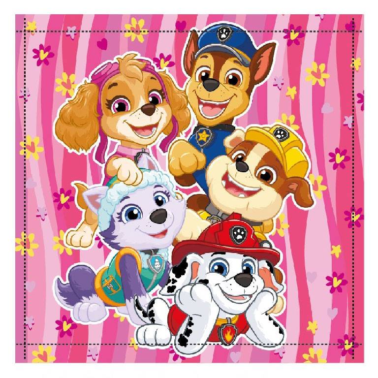 Paw Patrol Happy Team handduk, ansiktshandduk 30x30 cm