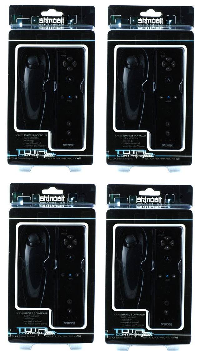 Xcross Remote 2 + Xcross Controller (Nunchuk) (4-Pack) (Black)