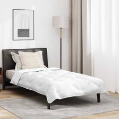 vidaXL Duntäcke med kudde med kudde 2 pcs Vit Mikrofiber