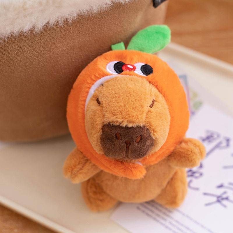 12cm Fluffig Ryggsäck Hatt Capybara Plyschdocka Capybara Gosedjur Simulation Gosedjur Barn Födelsedagspresent Nyckelring 12cm