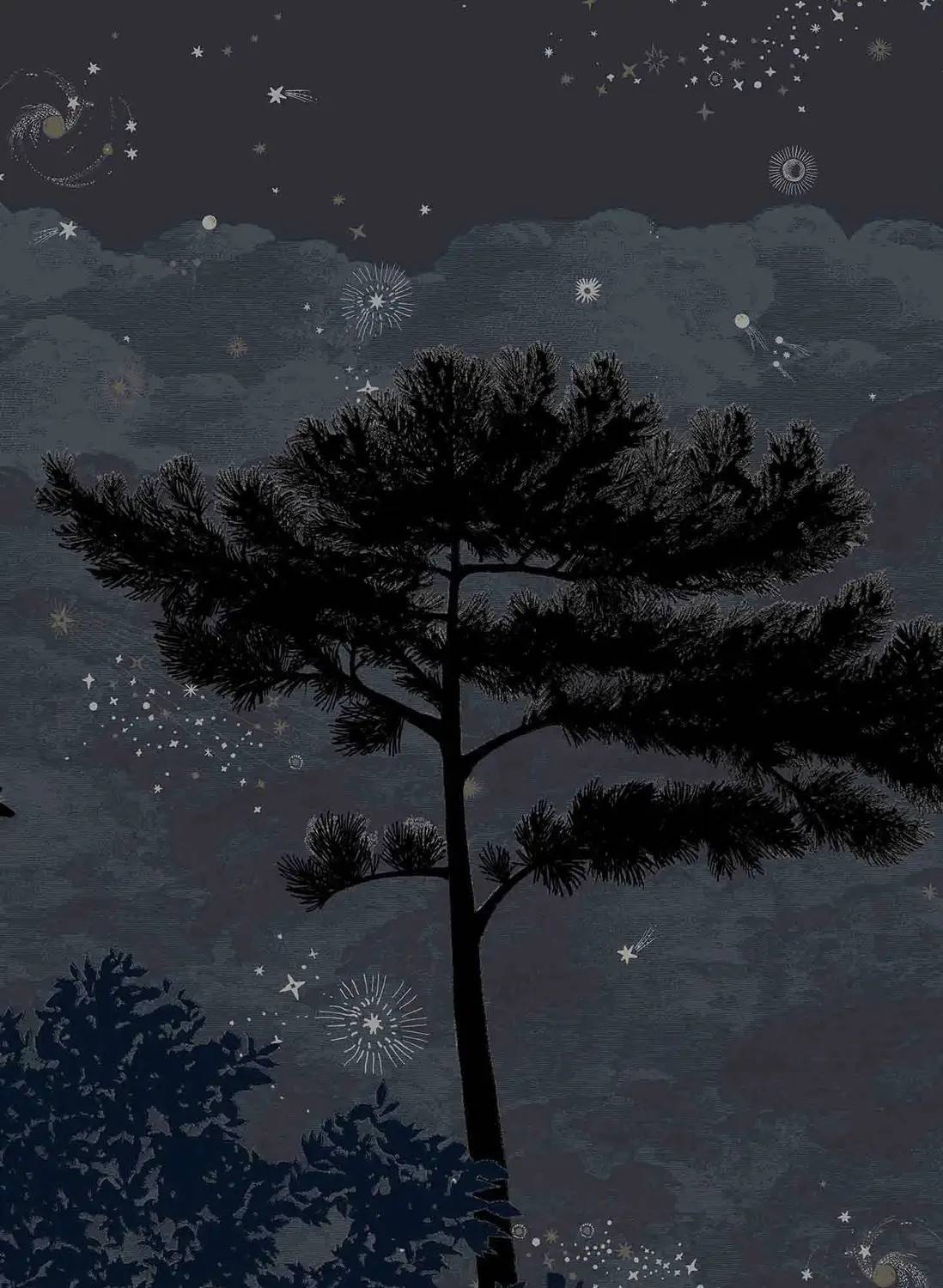 Isidore Leroy Mural Eclipse Nocturne - Panel A - blue/black
