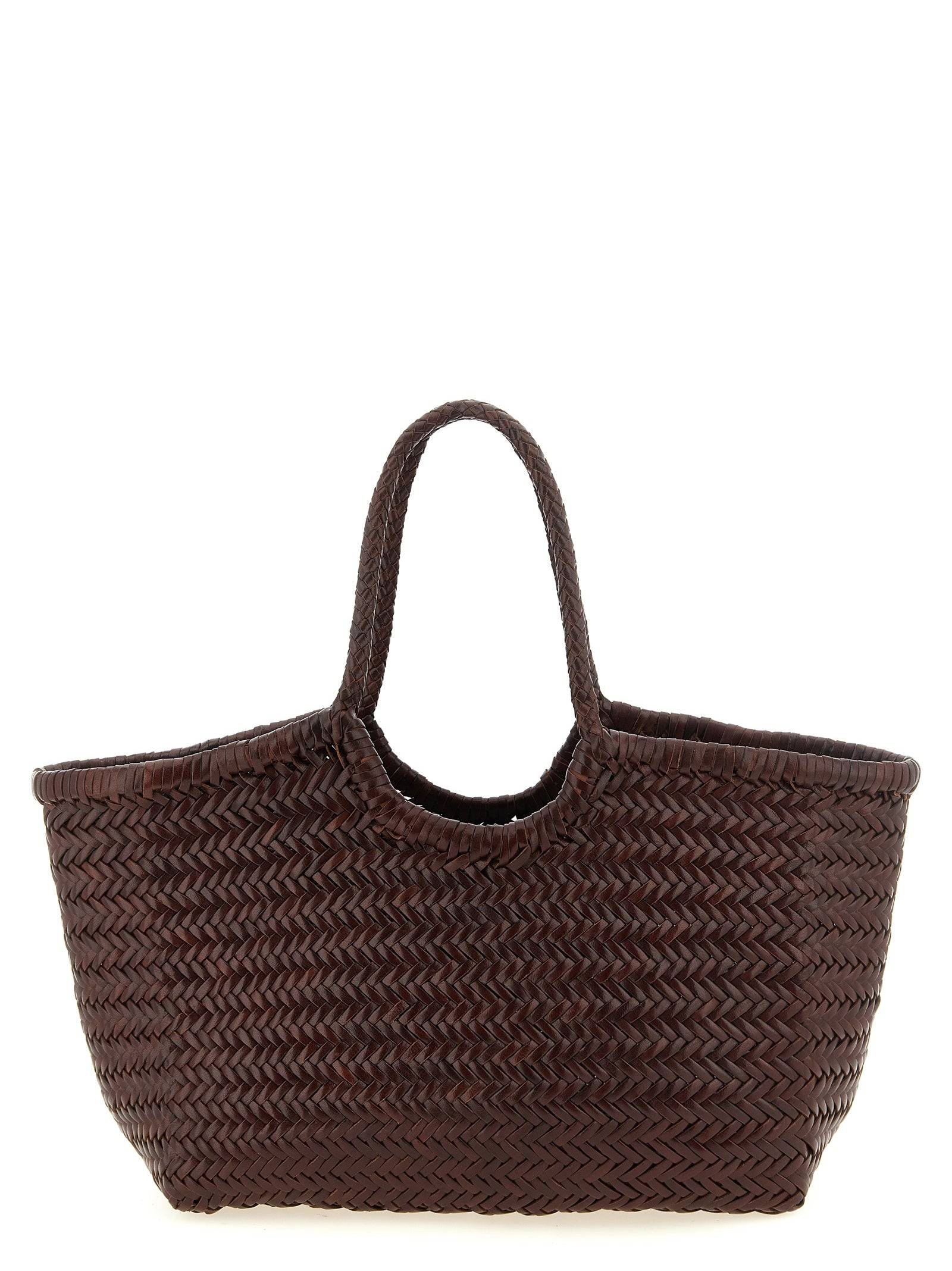 Dragon Diffusion Nantucket Basket Big Brown Cowhide Shoulder Bag